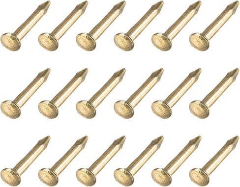 METALLIXITY Small Nails (1.2x6mm) 500pcs, Carbon Steel Tiny Hardware Nails - for Household Woodworking, Brass Tone in Saudi Arabia