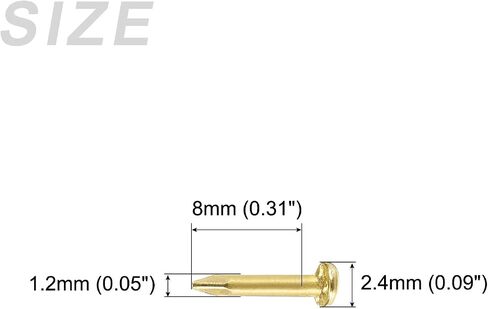 METALLIXITY Small Nails (1.2x6mm) 500pcs, Carbon Steel Tiny Hardware Nails - for Household Woodworking, Brass Tone in Saudi Arabia
