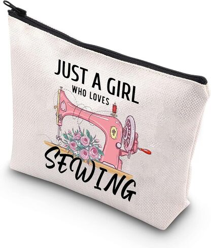 BDPWSS Sewing Makeup Bag Sewing Lover Gift Just a Girl Who Loves Sewing Funny Quilting Gift For Seamstresses Quilters Gift (Girl Loves Sewing) in Saudi Arabia