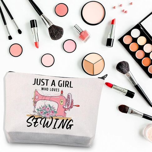 BDPWSS Sewing Makeup Bag Sewing Lover Gift Just a Girl Who Loves Sewing Funny Quilting Gift For Seamstresses Quilters Gift (Girl Loves Sewing) in Saudi Arabia