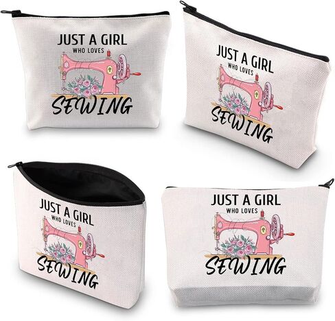 BDPWSS Sewing Makeup Bag Sewing Lover Gift Just a Girl Who Loves Sewing Funny Quilting Gift For Seamstresses Quilters Gift (Girl Loves Sewing) in Saudi Arabia