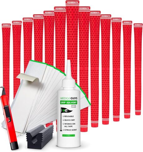 Wedge Guys GLP Velvet Golf Grips 13 Pack with Deluxe Grip Kit | All Weather Performance with Tour Level Traction | in White/Black & Standard/Midsize in Saudi Arabia