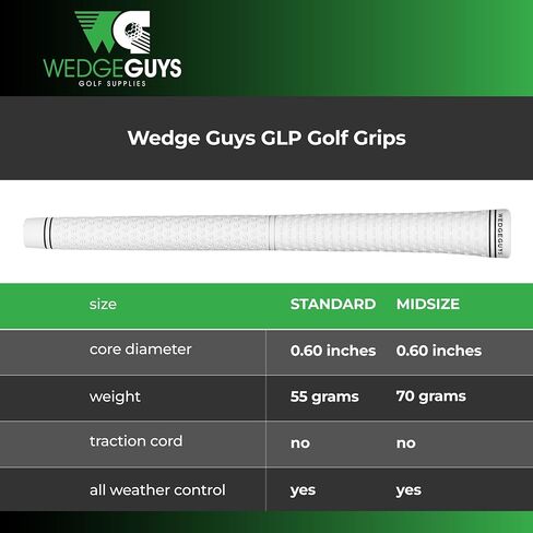 Wedge Guys GLP Velvet Golf Grips 13 Pack with Deluxe Grip Kit | All Weather Performance with Tour Level Traction | in White/Black & Standard/Midsize in Kuwait