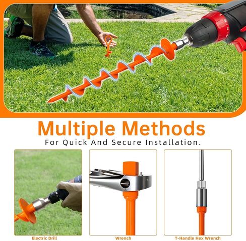 Ground Anchors Screw In -15" Mobile Home Anchors, Trampoline Stakes Anchors High Wind, Shed Anchors, Swing Set Anchors, Trampoline Anchors, Screw In Ground Anchors, Spiral Ground Anchors -2 Pcs in Kuwait