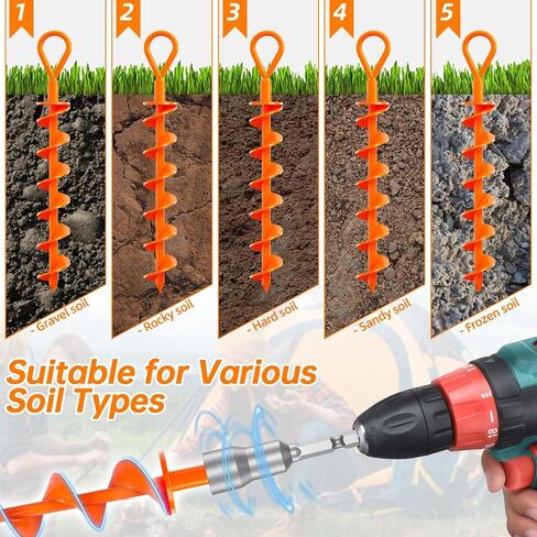 Ground Anchors Screw In -15" Mobile Home Anchors, Trampoline Stakes Anchors High Wind, Shed Anchors, Swing Set Anchors, Trampoline Anchors, Screw In Ground Anchors, Spiral Ground Anchors -2 Pcs in Kuwait