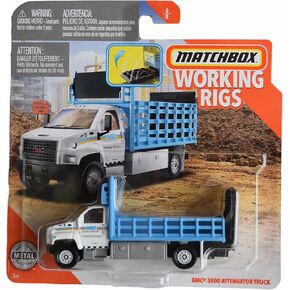Matchbox GMC 3500 Truck Attenuator ، [White/Blue] منصات العمل 6/8