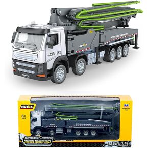 Gemini&Genius Concrete Pump Truck Toy for Kids and Todders Alloy 1-50 Die-cast Heavy Duty Wheeled Concrete Pumper Construction Vehicle Toys Collectible for Kids and Decoration for House
