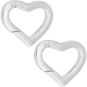 Beebeecraft 1 Box 2PCS SPRING GATE RINGS 925 Sterling Silver 15mm Clasps Clasps for Jewelry Making Cheychain Handbag DIY Crafts