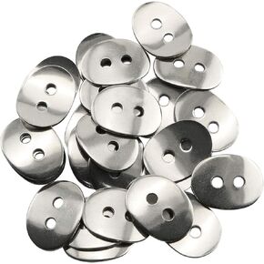 JCBIZ 25pcs Stainless Steel Wristband Clasps Oval Button Snaps 14mm for DIY Wristband Jewelry Making