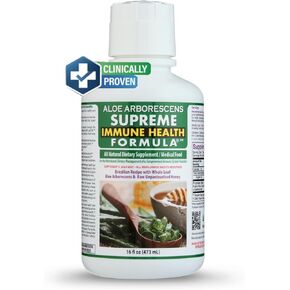 Aloe Arborescens - Supreme Immune Health Formula - for Healthy Immune System Function - Aloe Juice + Honey (16 Ounces) (1)