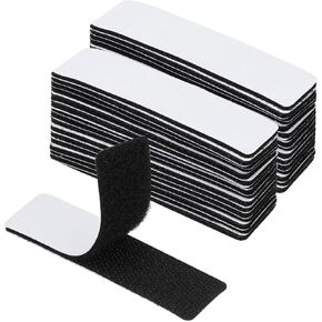 PATIKIL 2x2 Inches Hook and Loop Dots, 16 Sets Nylon Blend Square Self Adhesive Tape Strong Sticky-Back Fasteners Double-Sided Adhesive Strip for Office Home Crafting, Black