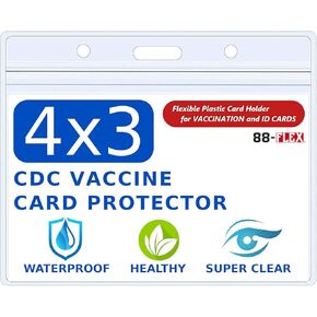 10 حزمة حزمة بطاقة التطعيم واقي 4 × 3 CDC حامل بطاقة اللقاح - حامل بطاقات التثبيت البلاستيكية واضحة مع مضاد للماء قابلة لإعادة الاستخدام (10)