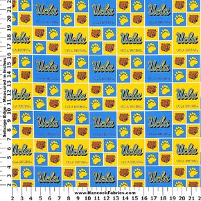 Cotton UCLA Bruins College Team Sports Cotton Fabric - UCLA -020