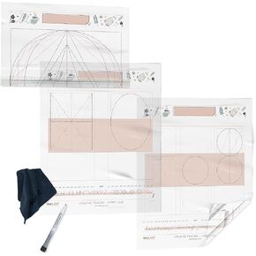 Clear Dry Erase Tracing Board Set – 3 Pack Uppercase & Lowercase Letters, Shapes Learning Poster, Adhesive-Free Small Whiteboard for Kids, Sticks to Any Surface, for Preschool & KG-2nd Grade