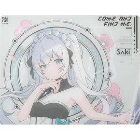 D-Glow Ying X Saki Glass Gaming Mouse Pad ، التحكم الدقيق ، حجم XL 400 × 500 مم ، نمط أنيمي ، زجاج متين 3 مم مع أقدام ذراع وأقدام الماوس