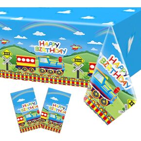 3PCS Cartoon Train Tableroths 71x42