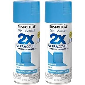 Rust-Oleum 277991 Painter's Touch 2X Ultra Cover Spray Paint, 12 oz, Satin Oasis Blue (Pack of 2)
