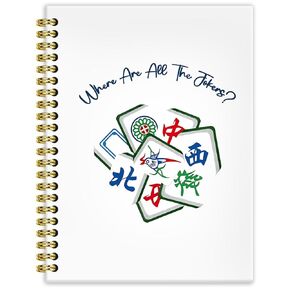 BRRNYOI Funny Mahjong Gifts Notebook Journal 5.5x8.3, Mahjong Notebook Gifts for Women Mah Jong Lovers Players, Mah Jong Accessories Journals, Hardcover Spiral Notebooks for Note Taking