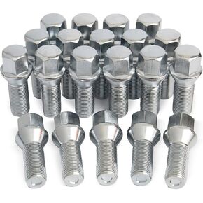 MYCHEINSEN m12x1.25 OEM/Stock Wheel Lug Bolts,Upgrade 19mm Hex Length 26mm,20pc Lug Bolts Replace# 611-005 for 2014-2022 Jeep Cherokee,Compatible with Dodge Dart, Compass, Renegade, Chrysler(Silver) in Saudi Arabia
