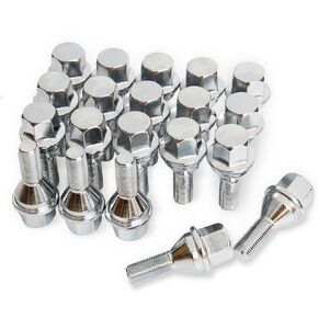 MYCHEINSEN m12x1.25 OEM/Stock Wheel Lug Bolts,Upgrade 19mm Hex Length 26mm,20pc Lug Bolts Replace# 611-005 for 2014-2022 Jeep Cherokee,Compatible with Dodge Dart, Compass, Renegade, Chrysler(Silver)