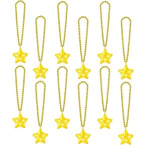 12 Pack Red Blue White Glow Star Necklace Bulk Beaded Necklaces for July 4th Day Christmas Halloween Party Favors
