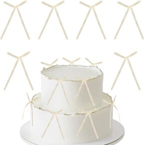 20pcs ألوان الكاكي أقواس الكعكة أعلى القبعات ، أقواس ديكورات كعكة ، أقواس ديكورات لعيد ميلاد زفاف ديكورات كعكة استحمام الطفل ، الكاكي لالتفاف الهدايا ، لوازم شجرة عيد الميلاد