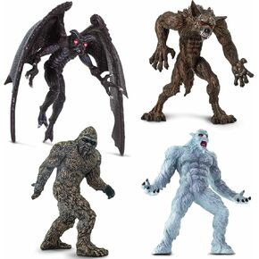 Safari Ltd. Mythical Creatures Toy Set - Figurines of Bigfoot, Mothman, Werewolf, and Yeti - Fantasy Play Set for Boys, Girls & Kids 3+