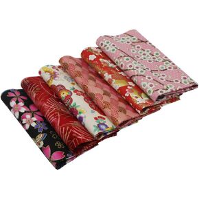 6pcs 40x40cm القطن مربعات القطن حزم الأزهار اليابانية المطبوعة ، تصاميم القصبات المرقاء الحرف اليدوية لخياطة خياطة DIY ديكورت سكرابوكينغ (الوردي)