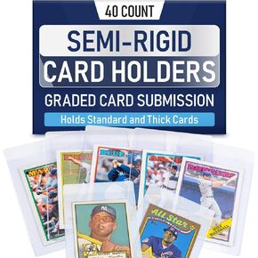 Semi Rigid Card Holder (200 Count) | PSA Graded Card Sleeves, PSA Card Holder, PSA Sleeves, PSA Card Sleeves, Sleeve Saver SGC Slab Sleeves, #1 Hard Sleeves for Cards Grading Submission BGS, CSG.