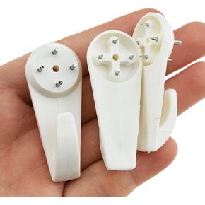 2.5cm Length Hardwall Hanger Non-Mark Instantly Hanging Strong Adhesive Invisible Traceless Nails Hooks Mount Fasteners 15 Pieces for Picture Frames LED Light Apartment Cinder Block Wall