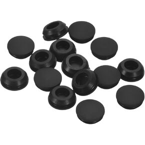 uxcell 18Pcs Silicone Plugs, Rubber Round Snap in Locking Hole Plugs for 12-13mm Hole, Hole Stoppers Waterproof Hole Plug for Metal Tube, Furniture End Caps Inserts, Black