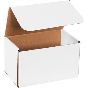 Box USA Corrugated Cardboard ، 10 × 6 × 5 بوصات ، يشمل إدراج ، قطعة واحدة ، صناديق الشحن المقطوعة ، وصناديق بريدية بيضاء كبيرة (حزمة 50)