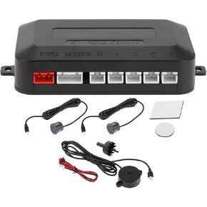 Motoforti Universal Car Auto Vehicle Reverse Backup Radar System Reverse Parking Sensors Alarm Buzzer Reminder Distance Detection Gray 2 Parking Sensors