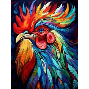 طلاء Zariocy بواسطة أرقام أرقام للبالغين -اللوحات الزيتية DIY DIY Canvas مجموعة الطلاء الأكريليك -طلاء الديك بواسطة أرقام أرقام للمبتدئين ومثالية للديكور المنزلي 16x20 بوصة -535