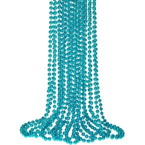 12 PCS Blue Bead Necklace, Blue Mardi Gras Beads Christmas Necklaces, 33" 4th of July Patriotic Beads Necklaces, Parade Throw Accessories for Independence Day Mardi Gras Hanukkah Pirate Theme Party