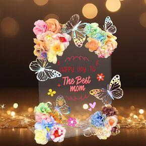 Arts & Crafts Supplies DlY Craft Kits Set - Fake Flowers Heads 3D Butterfly Unique Gifts for Mom from Daughter or Son for Mother's Day Birthday Christmas, Gift for Women