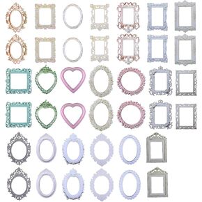 40pcs Scrapbook Frames, Junk Journal Stickers, Scrapbook Embellishments, Vintage Scrapbook Window Frames Cutout, Photo Scrapbook Decorative Paper for DIY Scrapbooking Junk Journal Crafts Album