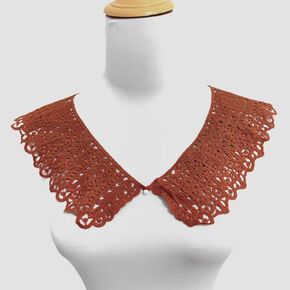 1PC Khaki Hollow Out Flower Lace Collar Sewing on Clothes Trim Embroidered Applique Necklinefor Sewing Crafts Clothing Accessories25cmx10cmx8cm