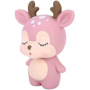 Pink Deer Piggy Bank ، Kids Intrientative Money Bank Coin Box for Girls Boys Cute Cartoon Money Saving Pot Jar Home Decoration Home for Desk Shelf