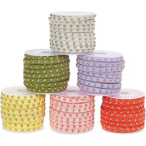 PH Pandahall 6 Colors Faux Suede Cord 32.8 ياردة/ 30 مترًا من الجلد سلسلة من جلد الغزال مسطحًا ، شريط جلدي فوكس 5 ملم مع مسار غبي الشرير لزخارف زي ديكور تصفيفة الشعر تساقط الشعر