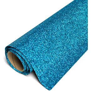 SISER GLITTER HTV 11.8 "× 10 قدم لفة - الحديد على فينيل نقل الحرارة (أكوا)