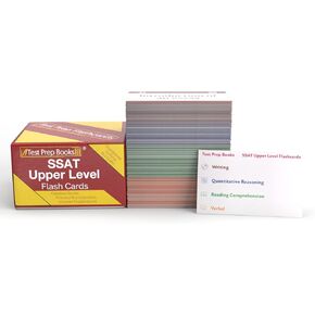 بطاقات دراسة SSAT العليا الإعدادية 2025-2026: SSAT المستوى العلوي من المستوى اللفظي والقراءة والرياضيات مع أسئلة اختبار الممارسة [بطاقات الألوان الكاملة]