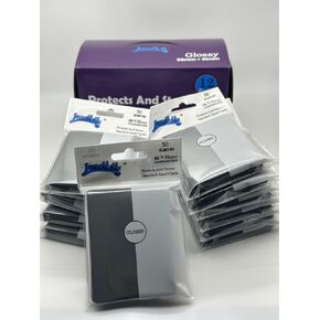 1 Box of 600 Counts -12packs Darkgrey Color Front Glossy Standard Card Sleeves Toploaders for Trading Cards, Collectable Gaming Cards, MTG Cards, L5R, TCG, Baseball, Rugby, Football Card