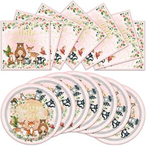 40pcs زخارف عيد ميلاد الغابات المخلوقات الغابات مجموعة الأدوات المائدة