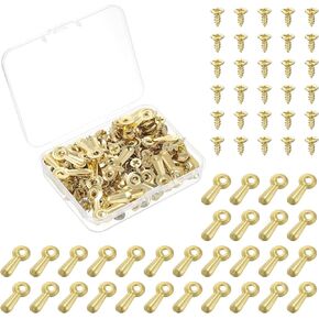 uxcell 100Pcs Picture Frame Turn Button, Frame Backing Fasteners with 100Pcs Screws, Frame Hardware for Hanging Pictures Photos Posters, Silver