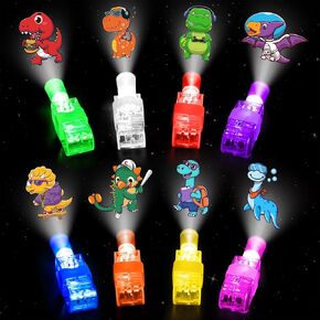 32 Dinosaur Finger Lights Party Decorations ، Woodie Bags Stuffers for Kids Dinosaur Pinata Filler Glow in the Dark Birthday Party Favors Supplies Small Toys Bulk Dino Gifts Rijer