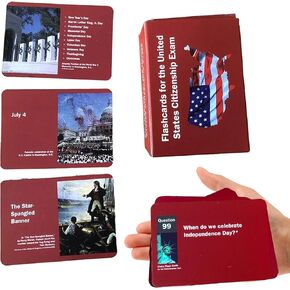 بطاقات فلاش Tiktok US Citizenship ، دليل الدراسة لاختبار التجنس مع 100 أسئلة وأجوبة USCIS Civics (مجموعة واحدة) ، متوسط