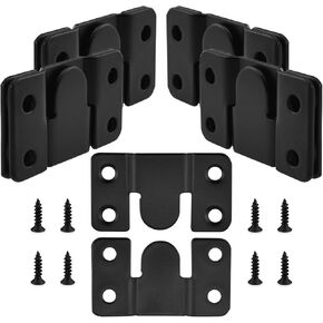 10Pcs Flush Mount Bracket, Stainless Steel Heavy Duty Interlock Hanging Photo Frame Bracket, Hardware for Headboard Wall Mounting Picture Hanging Sectional Couch Connecting Black