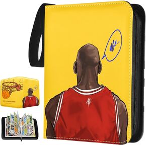 Basketball Sports Card Binder 4-Pocket: Portable Zipper Trading Cards Holder - Waterproof 400 Cards Ablum with 50 Removable Sleeves for basketball cards 2024-2025