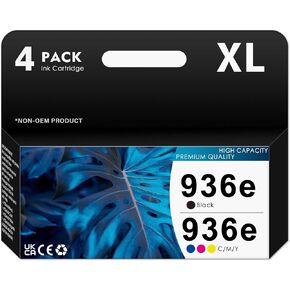 936e Ink Cartridges 936xl Black and Color Combo Pack Compatible Replacement for HP 936 Ink Cartridges for OfficeJet Pro 9125e 9135e 9110b 9730e 9128e 9130b (High Yield, Black Cyan Yellow Magenta)